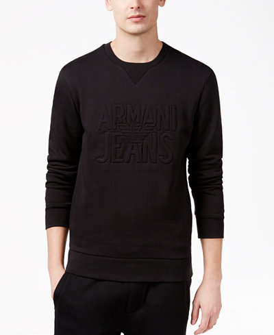 Armani Jeans Men's Embroidered Eagle Logo Sweatshirt
