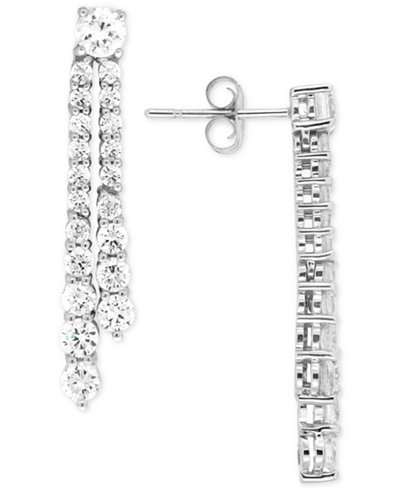 Wrapped in Love™ Diamond Linear Drop Earrings (2 ct. t.w.) in 14k White Gold