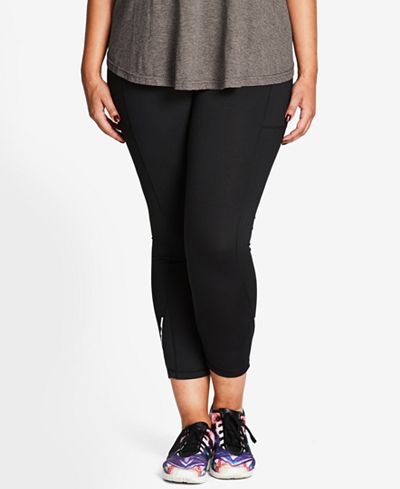 City Chic Trendy Plus Size Cropped Active Leggings