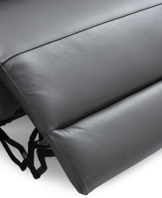 Nevio 3-pc Leather Sectional Sofa with Chaise, 1 Power Recliner and Articulating Headrests, Created for Macy's