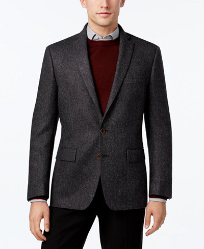 Ryan Seacrest Distinction™ Men's Slim-Fit Charcoal Flecked Sport Coat, Only at Macy's