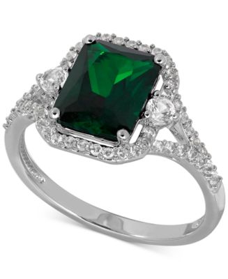Macy's Lab-Created Emerald (2-1/10 ct. t.w.) and White Sapphire (3/8 ct ...