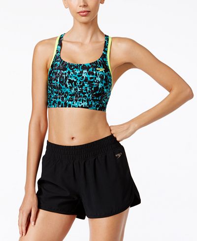 Speedo Cropped Bikini Top & Swim Shorts