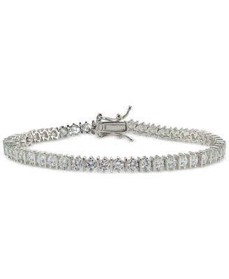 Cubic Zirconia Boxed Tennis Bracelet in 18k Rose Gold-Plated, 18k Yellow Gold-Plated Sterling Silver