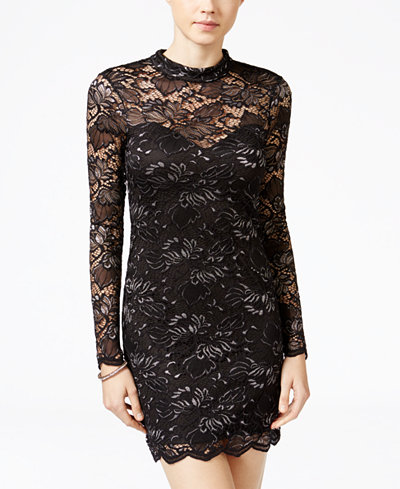 Material Girl Juniors' Open-Back Lace Bodycon Dress, Only at Macy's