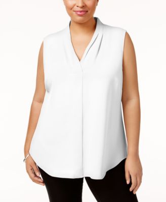 macys plus size white blouses