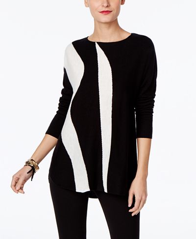INC International Concepts Colorblocked Tunic Sweater, Only at Macy's