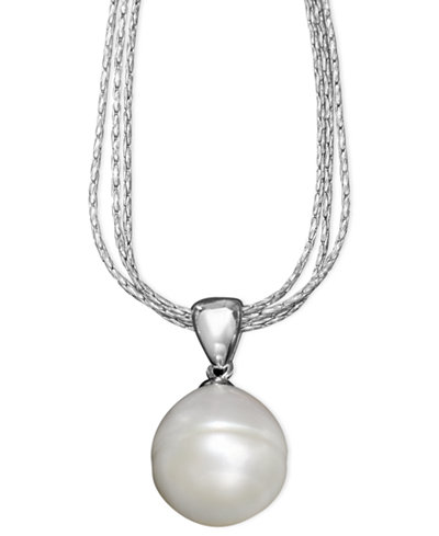 Honora Style Cultured Freshwater Pearl Drop Pendant Necklace in Sterling Silver (12mm)
