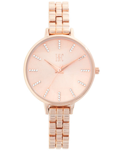 INC International Concepts Women's Rose Gold-Tone Bracelet Watch 34mm IN013RG, Only at Macy's