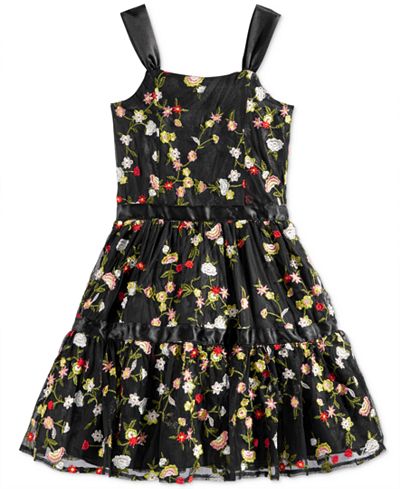 Nanette Lepore Embroidered Floral Mesh Dress, Big Girls (7-16)