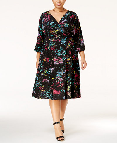 Melissa McCarthy Seven7 Trendy Plus Size Surplice Dress