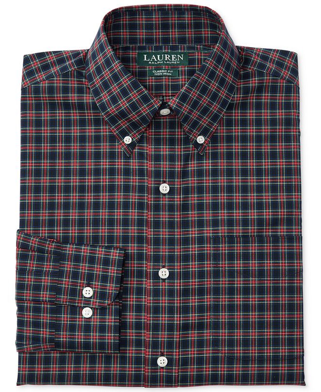 Lauren Ralph Lauren Classic/Regular-Fit Non-Iron Tartan Dress Shirt ...