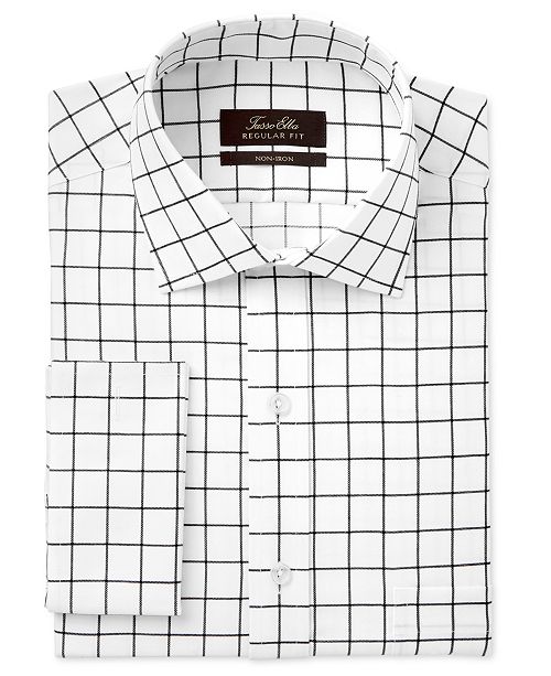 Tasso Elba Men S Classic Regular Fit Black White Windowpane French
