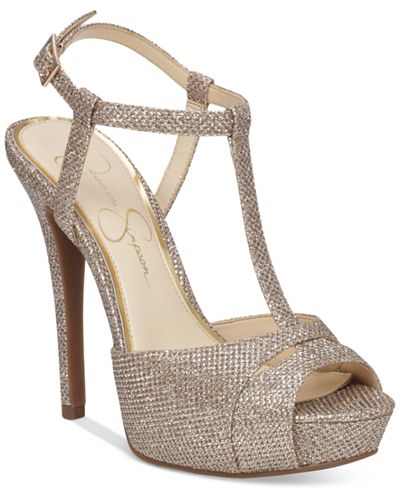 Jessica Simpson Barretta T-Strap Platform Dress Sandals - Sandals ...