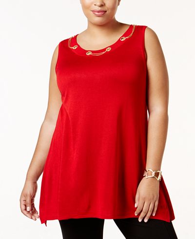 Belldini Plus Size Embellished Tunic