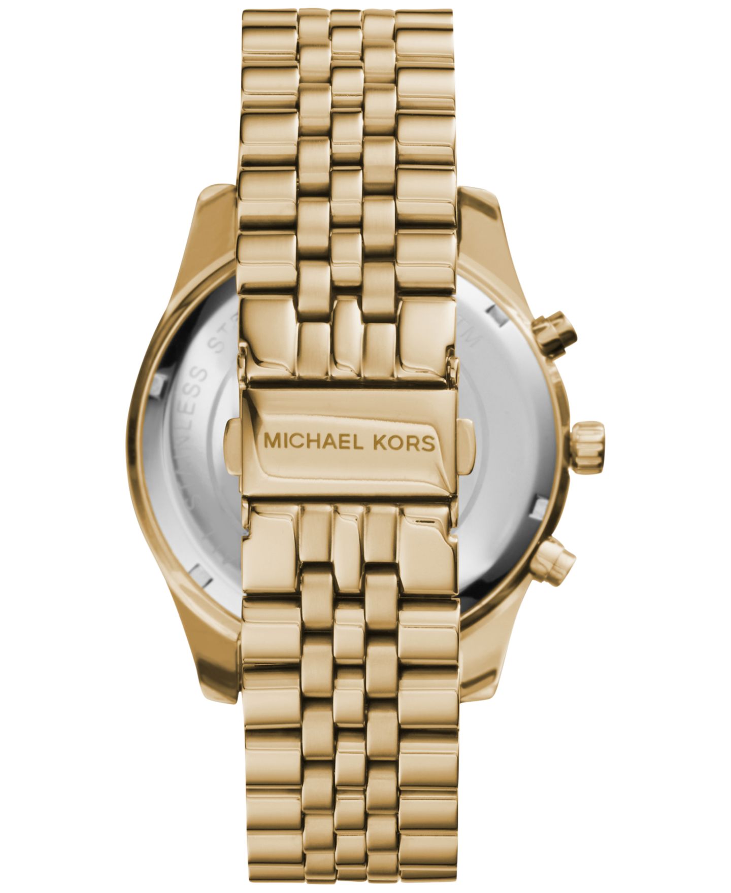 Мужские часы Michael Kors Chronograph Lexington Gold-Tone Stainless Steel Bracelet Watch 45mm MK8281 — фото 2
