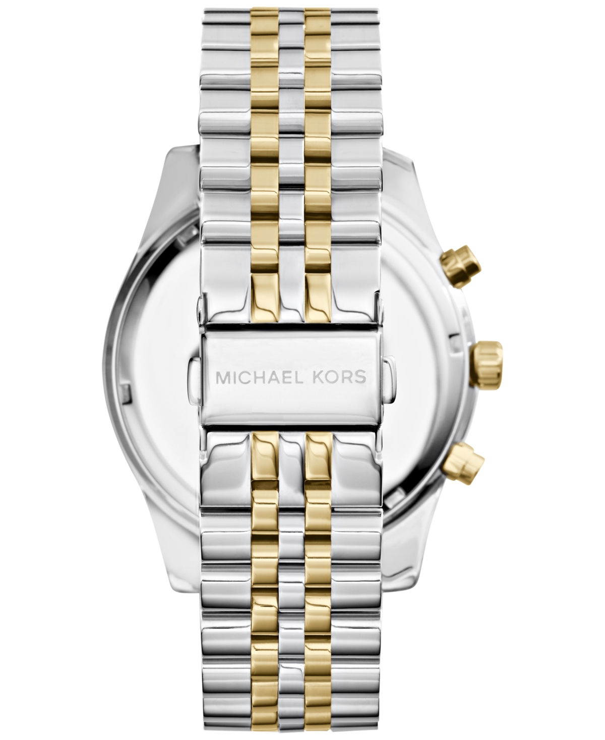 Shop Michael Kors Men's Chronograph Lexington Two-tone Stainless Steel Watch 45mm Mk8344 In Two Tone,silver