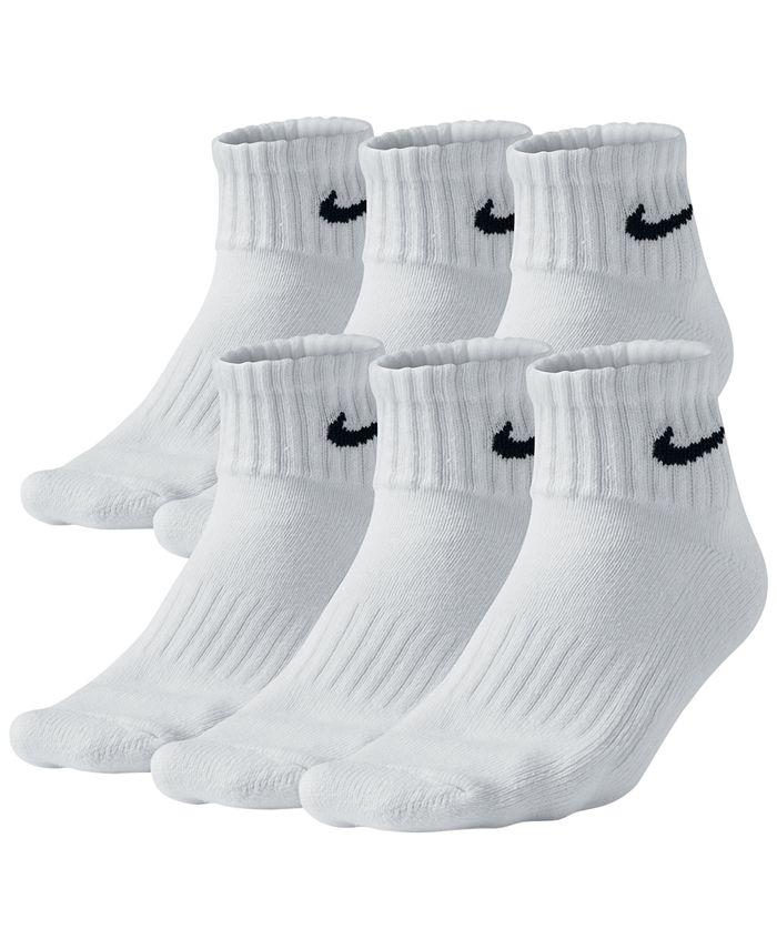 Nike Cotton Quarter Socks 6-Pack - Macy's
