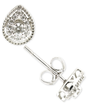 image of Diamond Teardrop Stud Earrings (1/4 ct. t.w.) in 14k White Gold