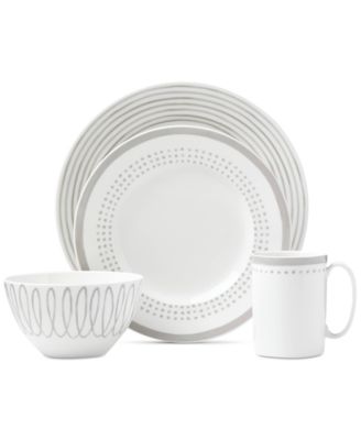 Charlotte Street East Grey Collection 4-Piece Place Setting