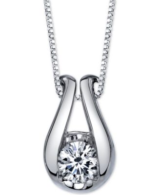 Sirena - Diamond Horseshoe Pendant Necklace (1/5 ct. t.w.) in 14k White Gold