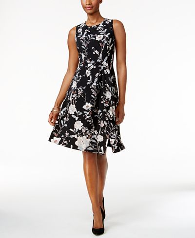 Charter Club Floral-Print Fit & Flare Dress, Only at Macy's