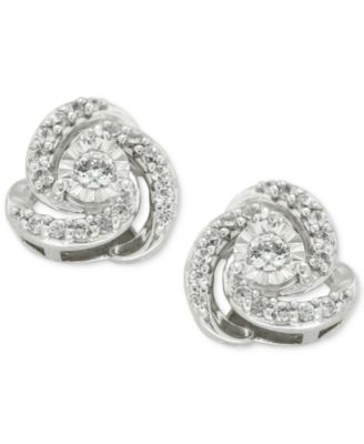 diamond love knot earrings