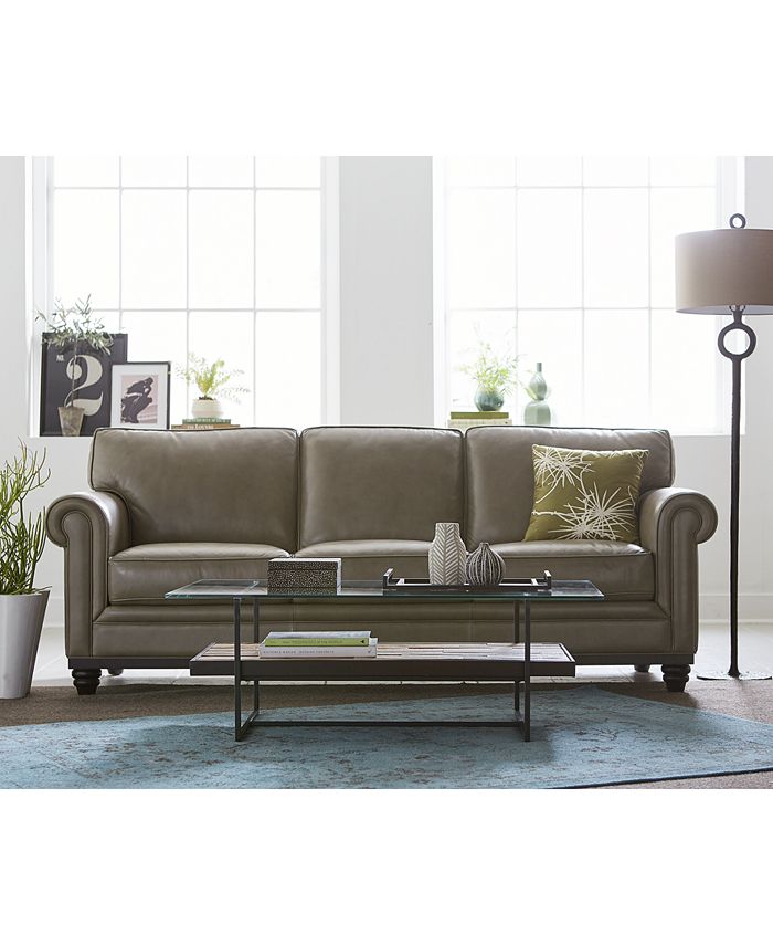 Martha Stewart Collection - Leather Sofa, Bradyn 89"W x 38"D x 38"H