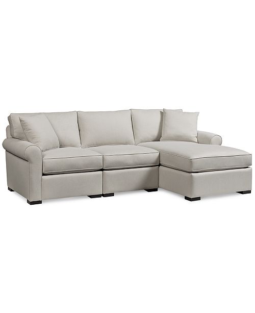 Furniture Astra 3Pc. Fabric Sectional with Chaise, Created for Macy's