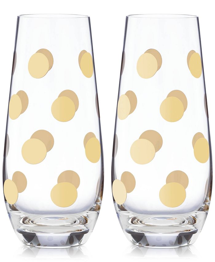 kate spade new york Pearl Place Set of 2 Stemless Champagne Glasses &  Reviews - Glassware & Drinkware - Dining - Macy's