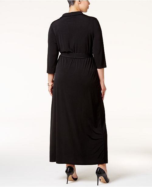 NY Collection Plus Size FauxWrap Maxi Dress Dresses Plus Sizes