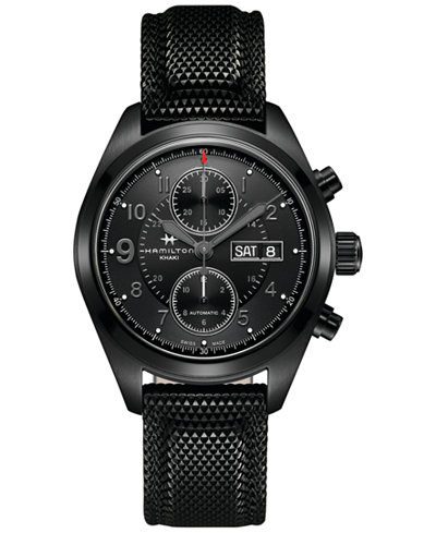 Hamilton Men's Swiss Automatic Khaki Field Black Rubber Strap Watch 42mm H71626735