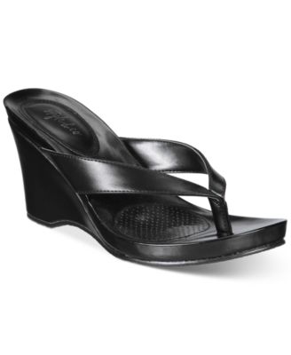 style & co chicklet wedge thong sandals