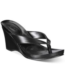 Style Co Chicklet Wedge Thong Sandals Created For Macy S Reviews Sandals Shoes Macy S