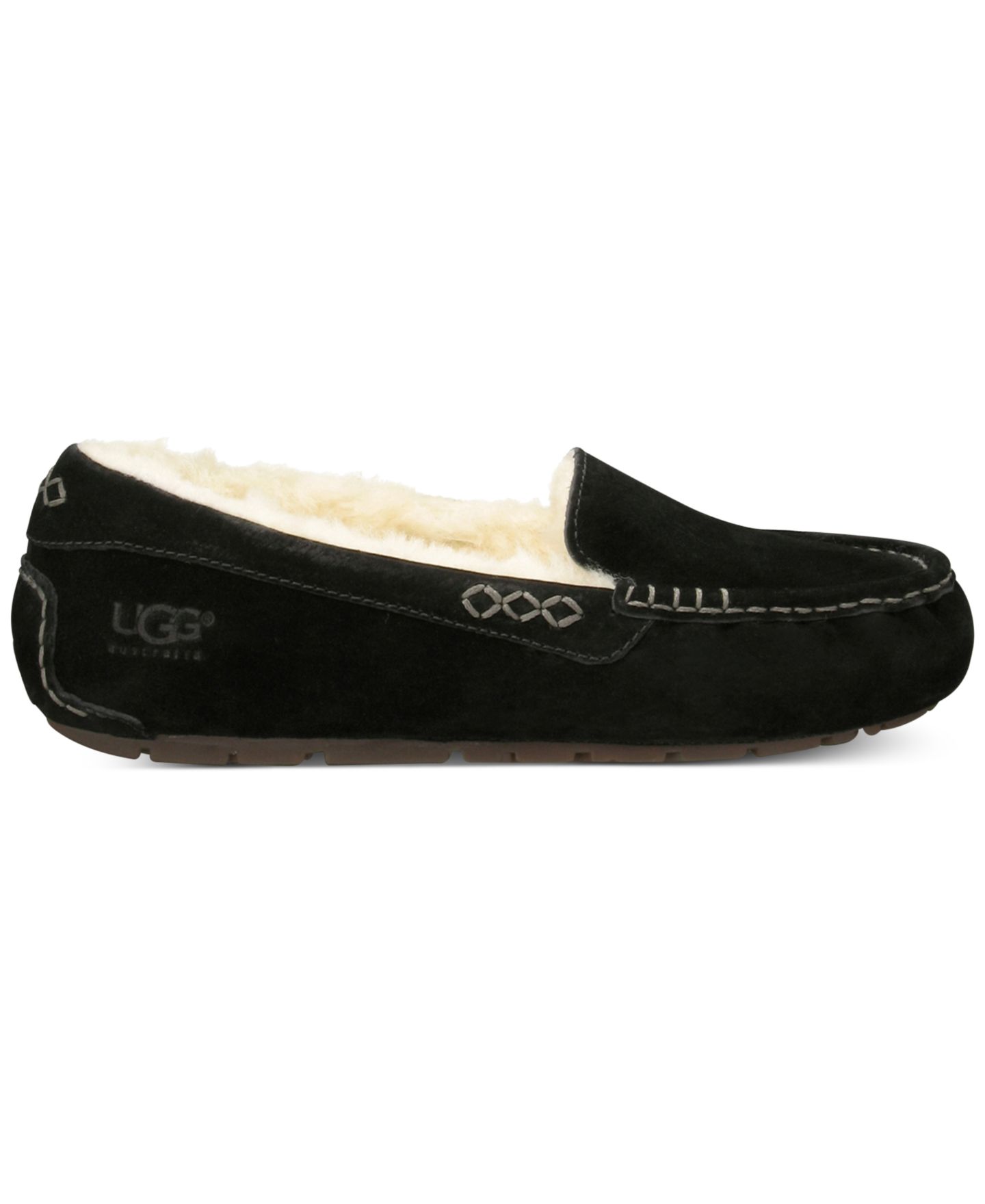 Женские тапочки UGG® Ansley Slip On Moccasin Slippers, цвет: Чёрный — фото 2