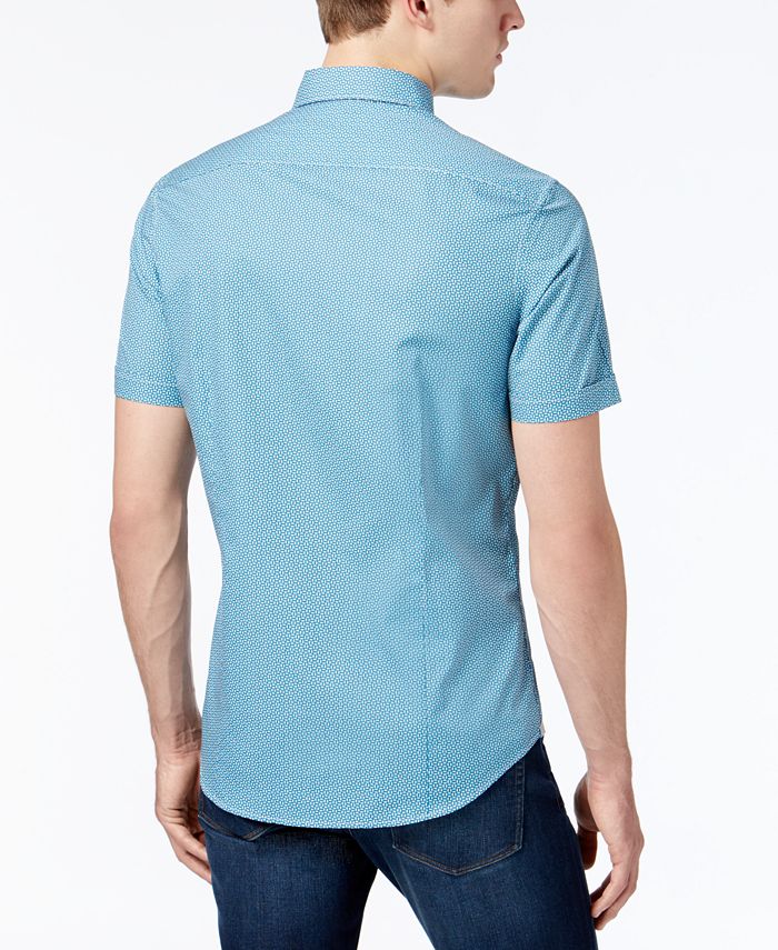 Michael Kors Men's Slim-Fit Geometric Shirt - Macy's