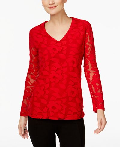 INC International Concepts Burnout Illusion Top, Only at Macy's