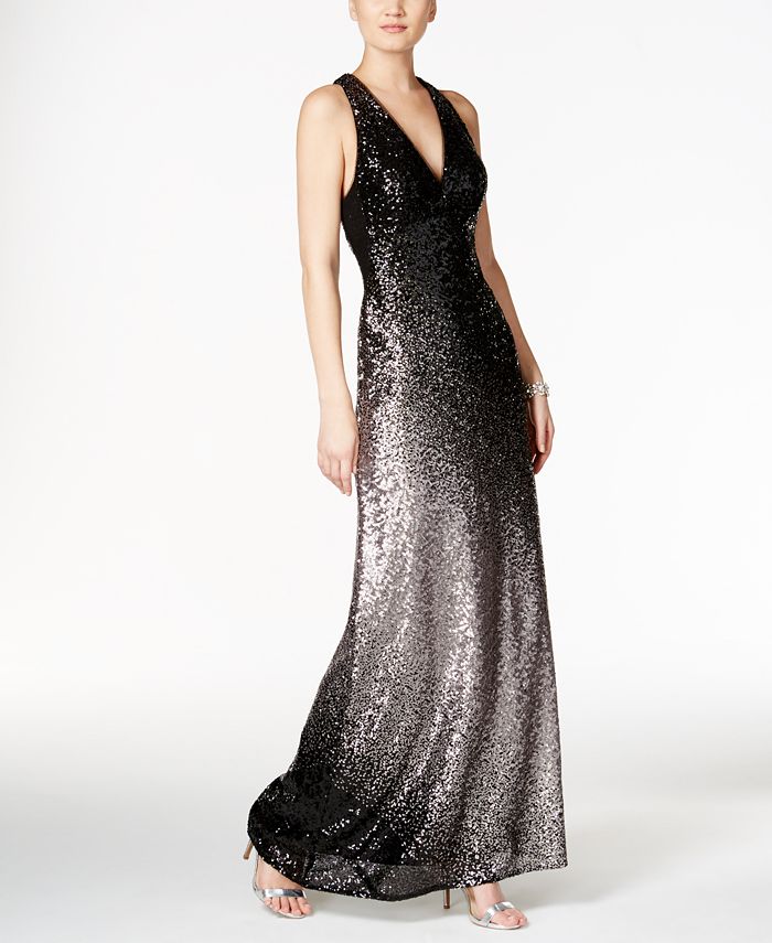 xscape sequin twist gown