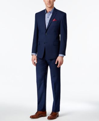 Marc New York - Men's Classic-Fit Blue Tonal Plaid Suit