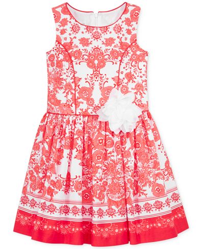 Bonnie Jean Floral-Print Poplin Dress, Big Girls (7-16)