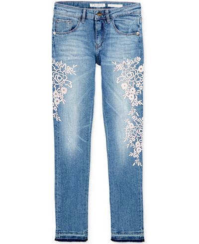 GUESS Embroidered Skinny Jeans, Big Girls (7-16)