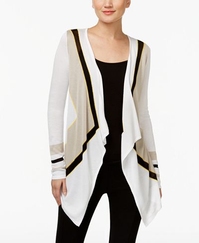 INC International Concepts Colorblocked Cascade Cardigan, Only at Macy's