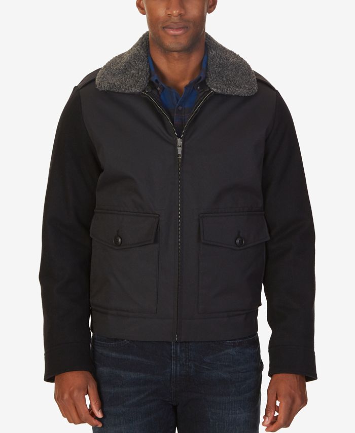 Nautica Men's Fleece-Collar Bomber Jacket - Macy's