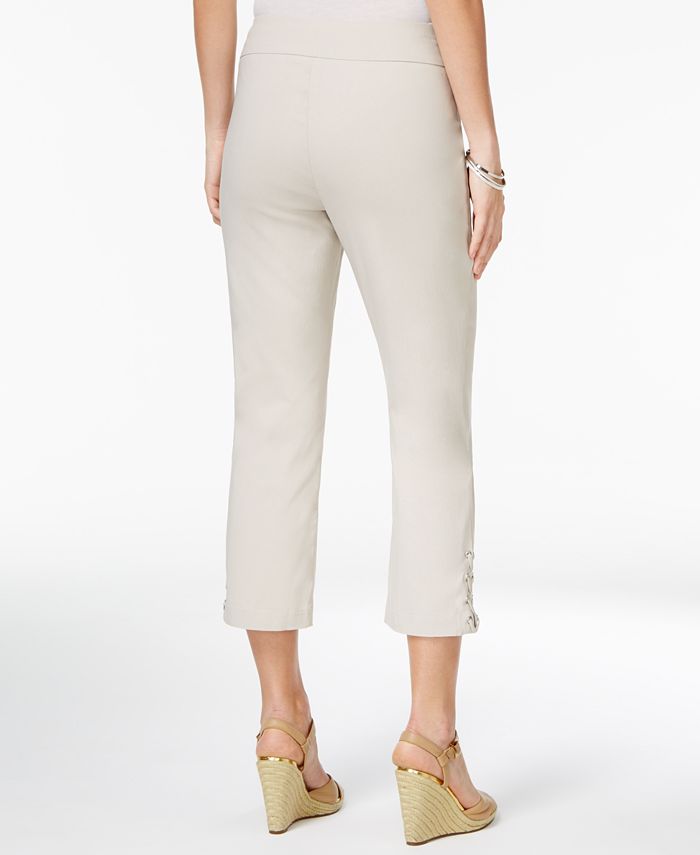 JM Collection Petite LaceUp Cropped Pants, Created for Macy's Macy's