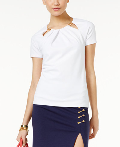 MICHAEL Michael Kors Embellished Cutout Top, A Macy's Exclusive
