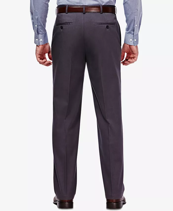 Men's Premium No Iron Khaki Classic Fit Flat Front Hidden Expandable Waist Pant - thumbnail 2