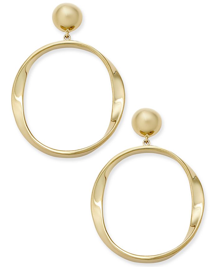kate spade new york GoldTone Polished Drop Hoop Earrings Macy's