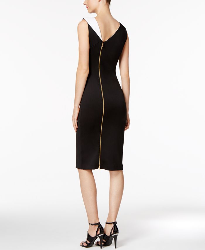 Calvin klein contrast collar sheath dress cheap