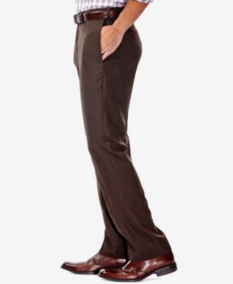 Men's Eclo Stria Classic Fit Flat Front Hidden Expandable Dress Pants