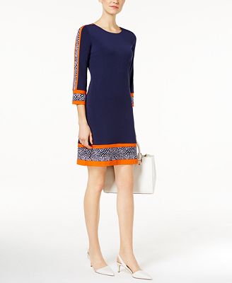 MICHAEL Michael Kors Petite Border-Print Sheath Dress - Dresses ...